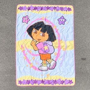 Dora The Explorer Backpack 2005 Nick Jr Viacom Quilted Crib Comforter Blanket
